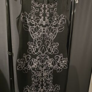 Olivia Matthews Black Dress with White Floral Design